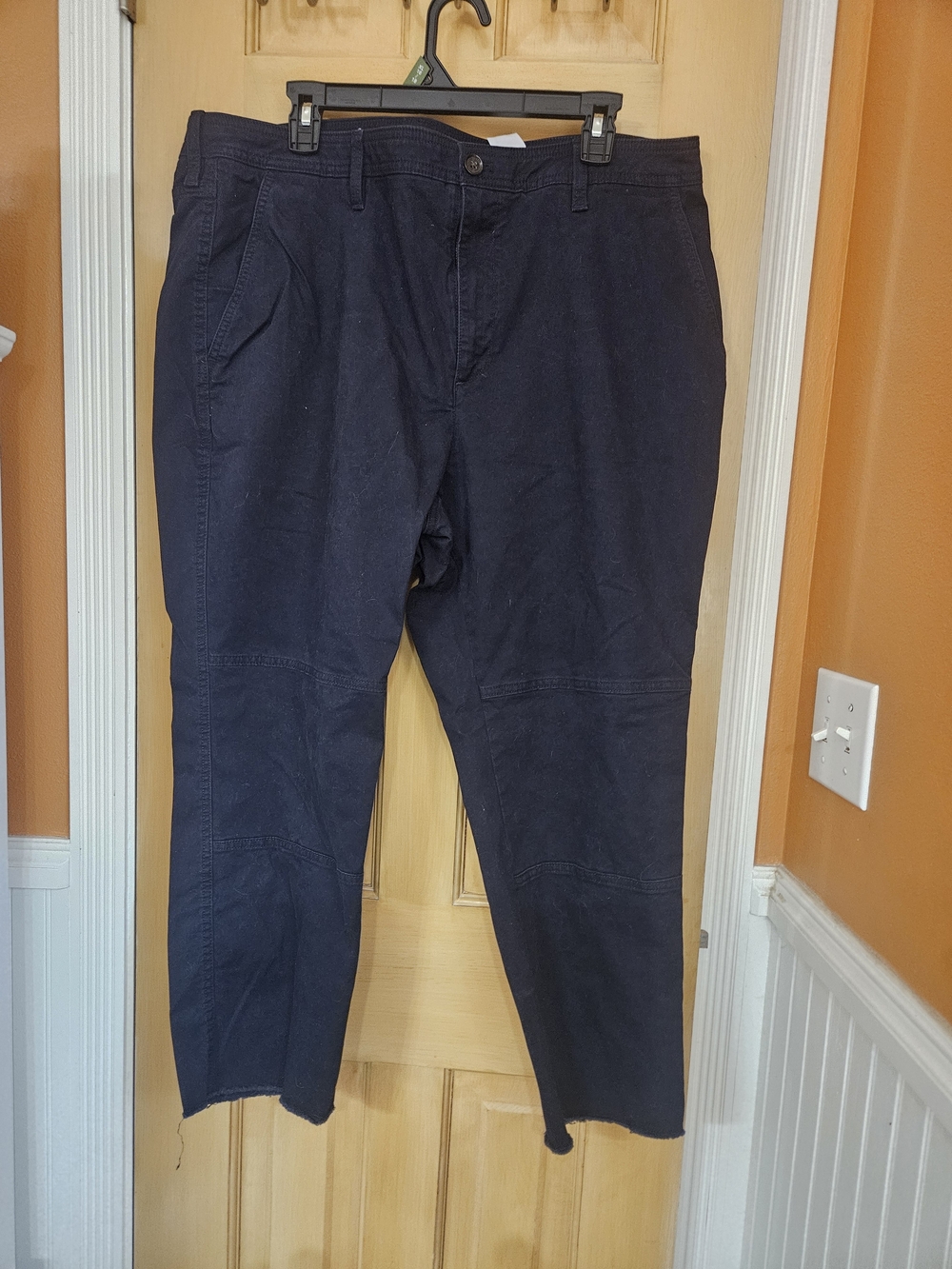 Banana Republic Women"s Navy Pants With Raw Hem